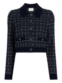 Cinq A Sept Ainara Collared Cardigan | Blue | FARFETCH at Farfetch